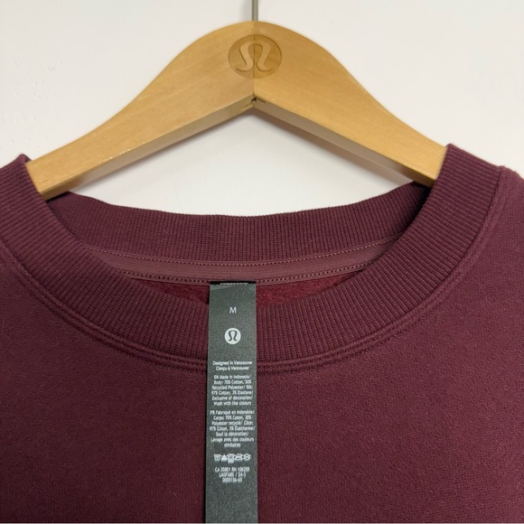 Lululemon Steady State Crewneck Sweatshirt Size Medium Garnet - Picture 2 of 5